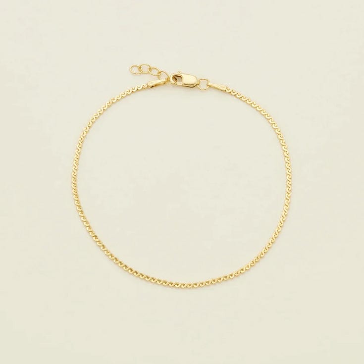 Serpentine Chain Bracelet Gold Filled / 6" Bracelet