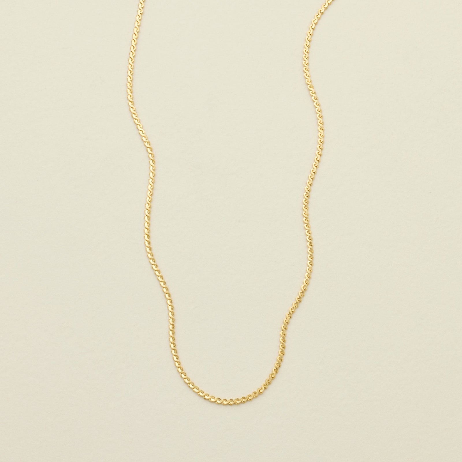 Serpentine Chain Necklace Gold Filled Necklace