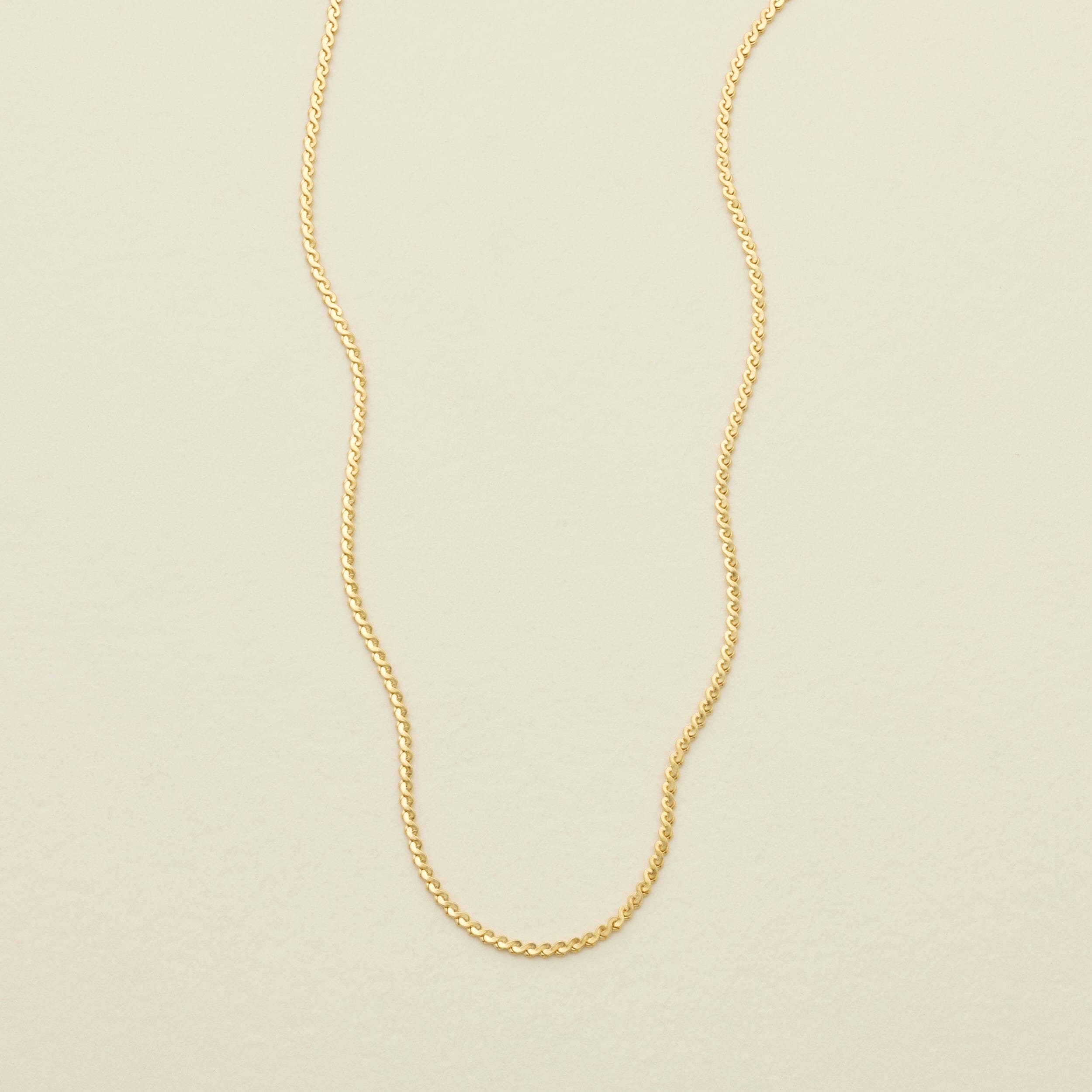 Serpentine Chain Necklace Gold Filled Necklace