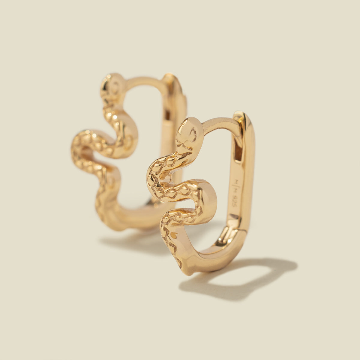 Snake Hoop Earrings Gold Vermeil Earring