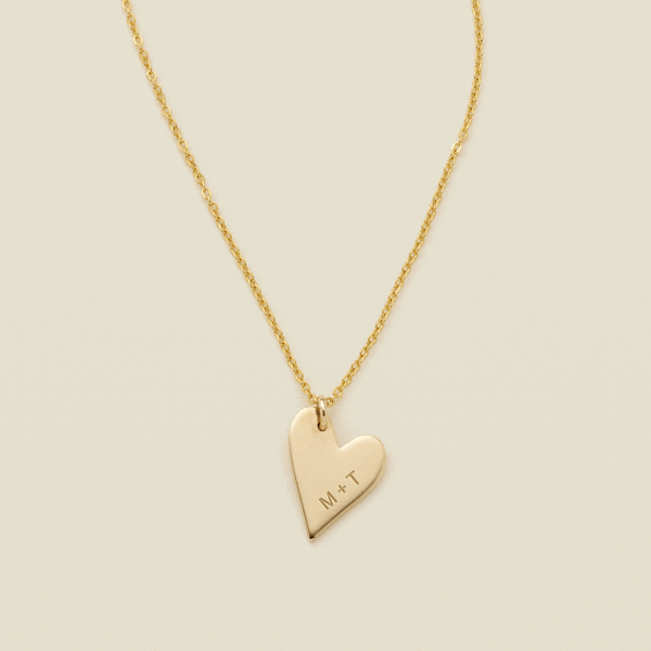 Sweetheart Love Necklace - Custom Heart Gold Necklace