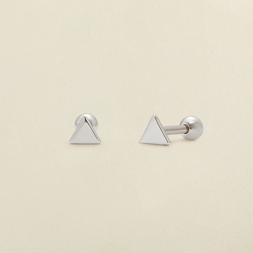 Triangle Stud Earrings | Final Sale Silver Earring