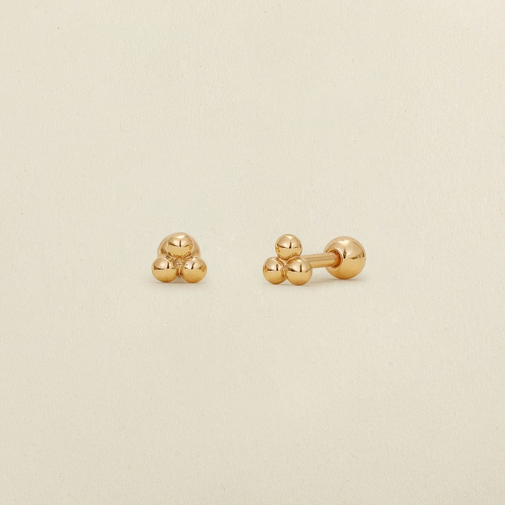 9ct Gold Tiny Cz Lightning Bolt Studs Gold Stud Earrings 