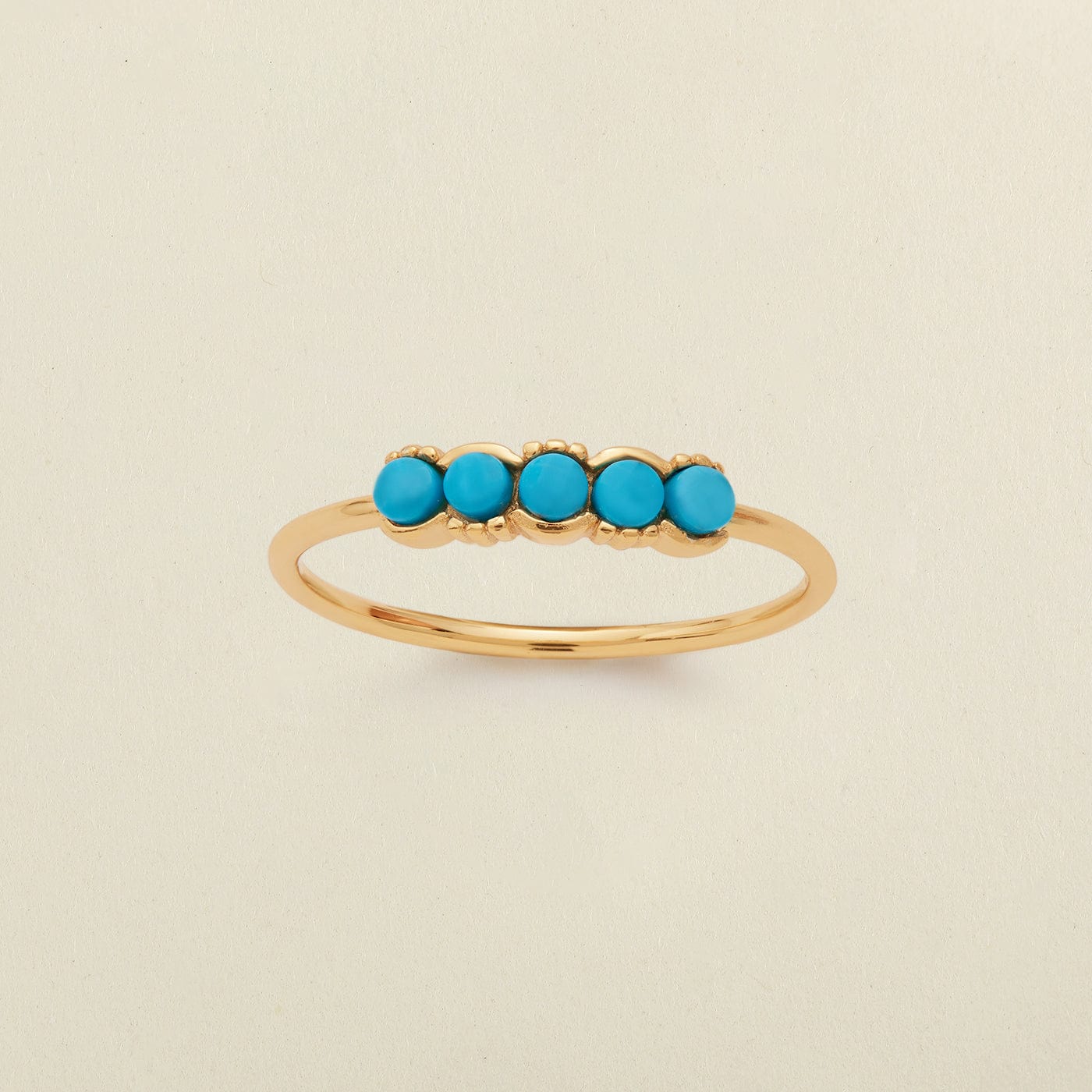 Turquoise Ring Gold Vermeil / 5 Ring