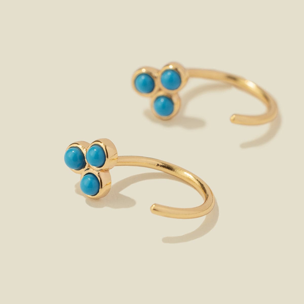 Turquoise Trinity Threader Earrings Gold Vermeil Earring