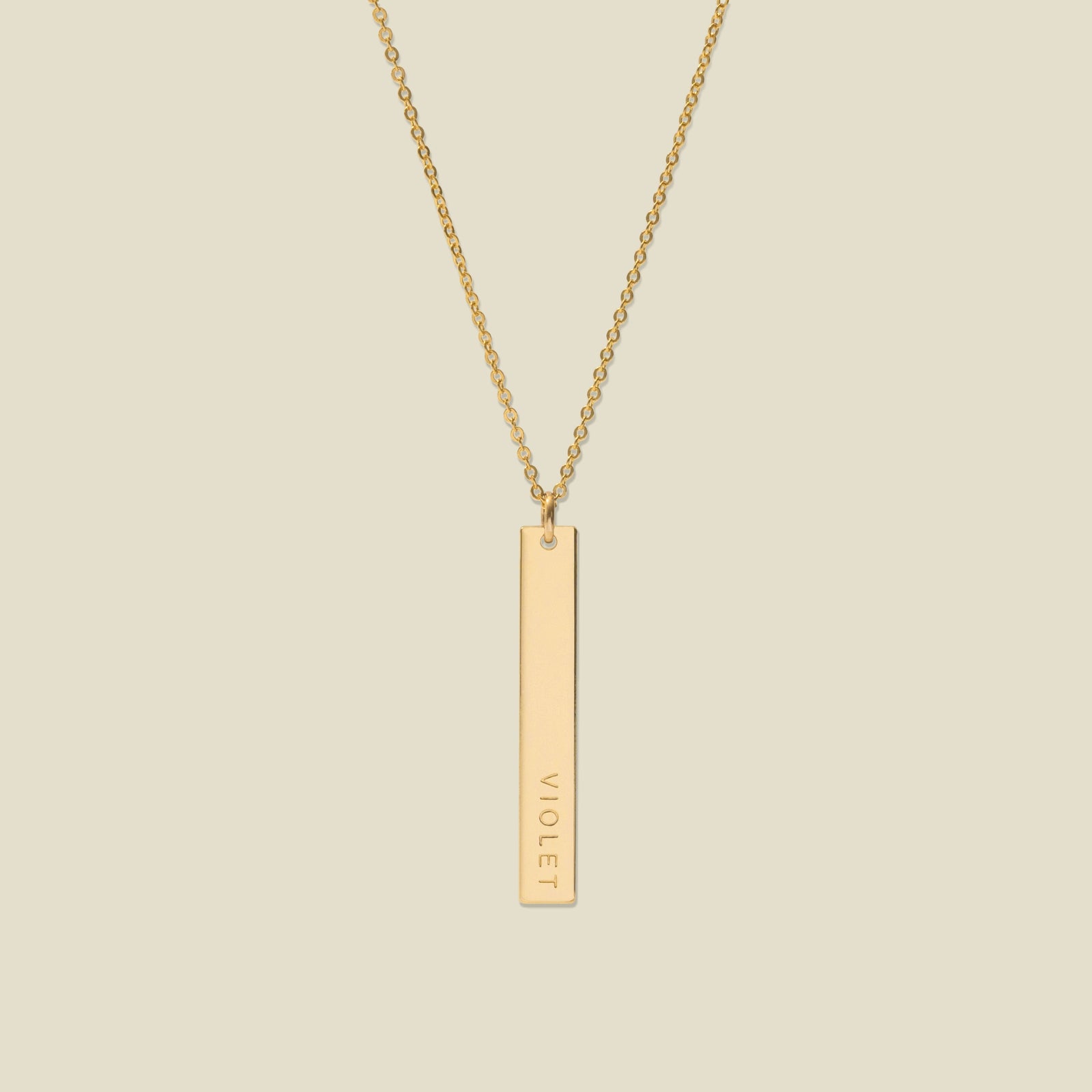 Vertical Bar Necklace Gold Filled / 16"-18" Necklace