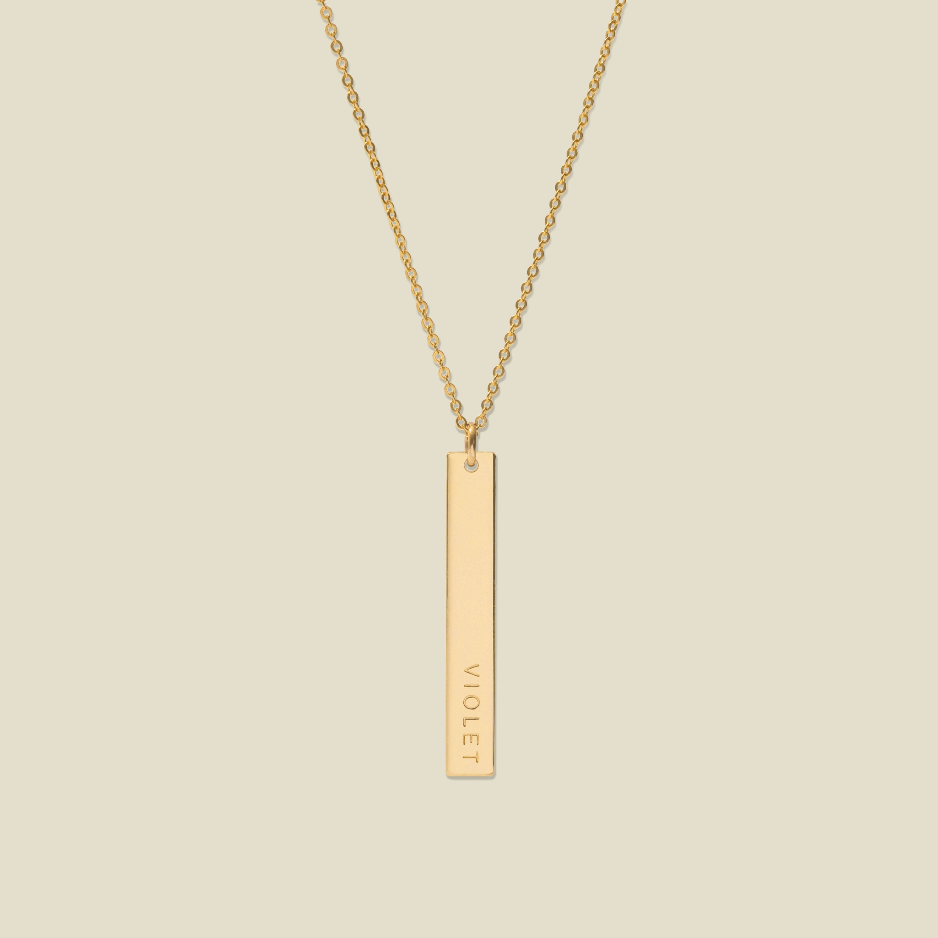 Vertical Bar Necklace Gold Filled / 16"-18" Necklace