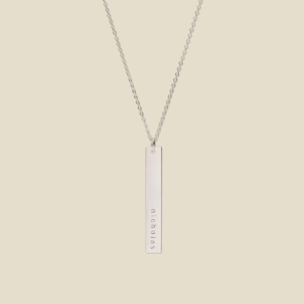 Vertical Bar Necklace Silver / 16"-18" Necklace